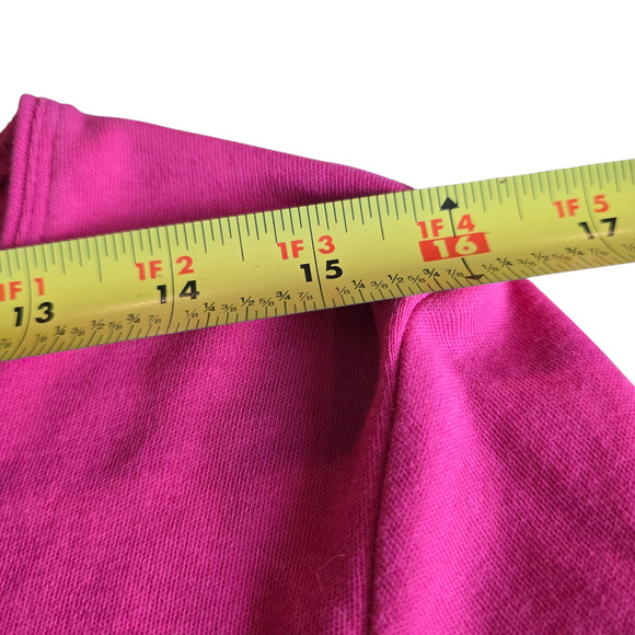 Women’s Medium Karen Scott Pink Glitter Graphic Scoop Neck 3/4 Sleeve Shirt - Picture 6 of 8